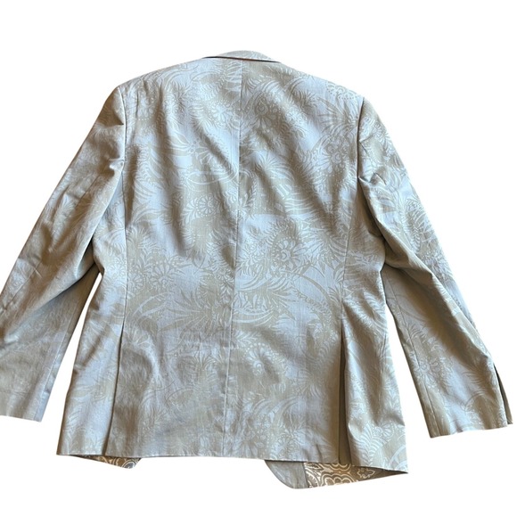 TALLIA Mens Light Gray Floral Paisley Print Blazer Jacket Sport Coat Size 44R - Picture 6 of 6